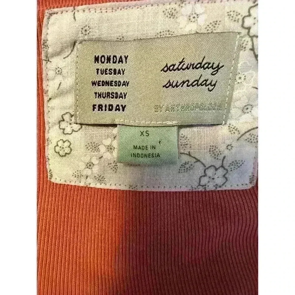 Anthropologie Saturday Sunday V-Neck Faux Wrap Top Womens XS Pink Boho - Picture 2 of 6